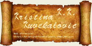 Kristina Kuvekalović vizit kartica